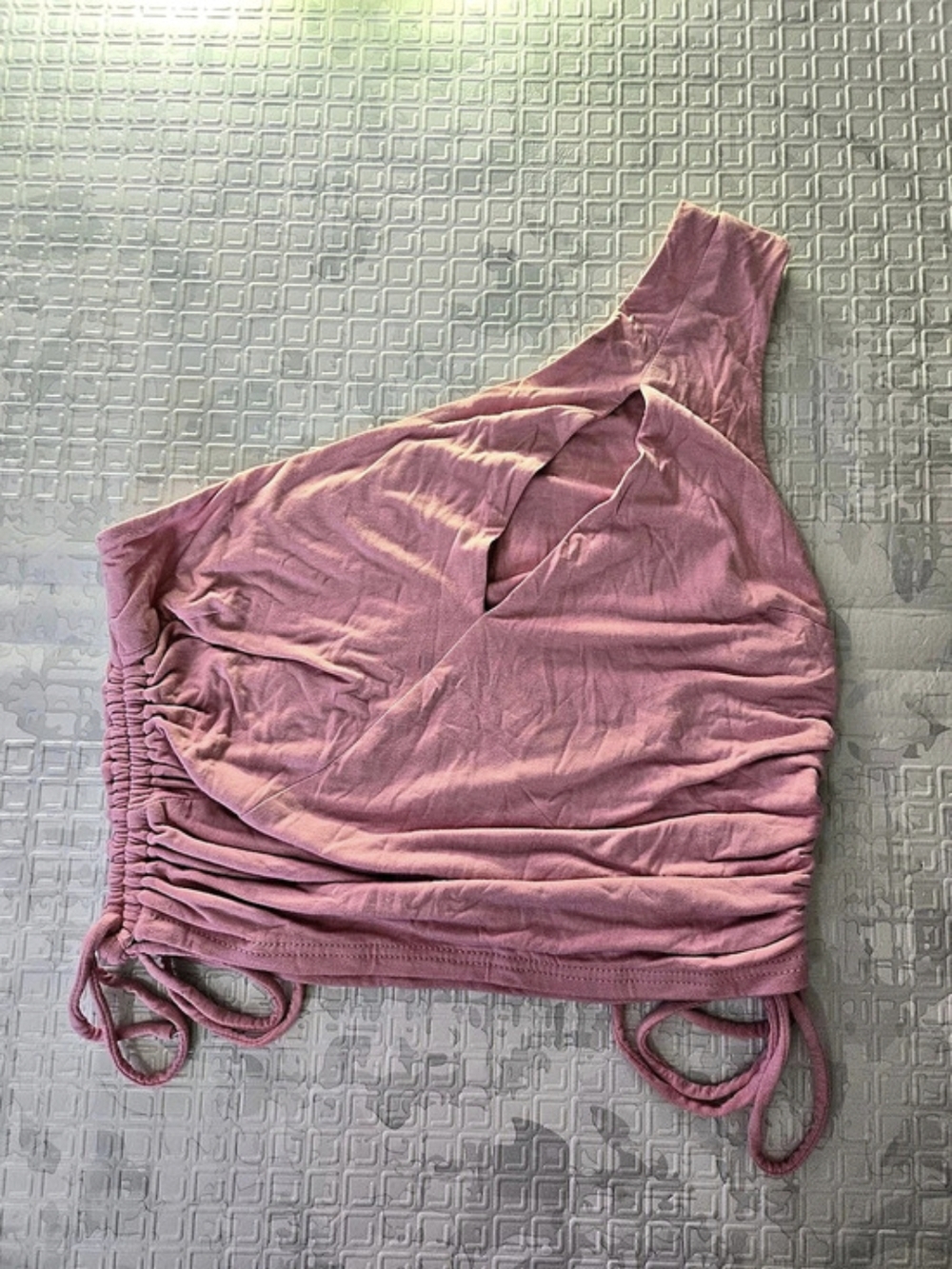 Better Be Ruched One Shoulder Crop Top in Pink Size Medium